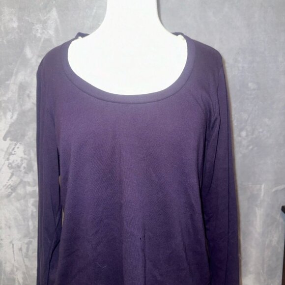 Vintage‎ Mary McFadden XL purple cotton with lace - Picture 1 of 3